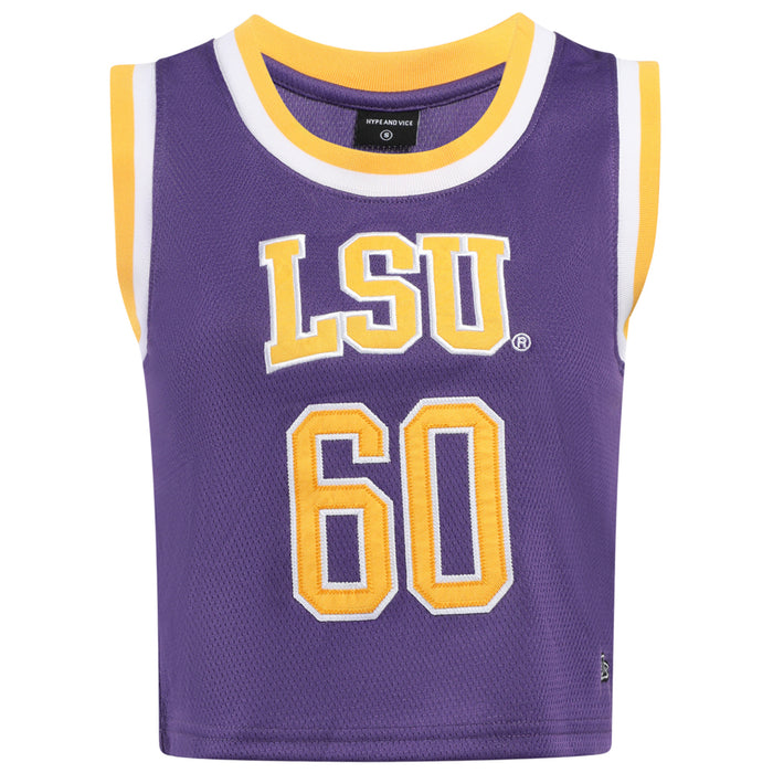 LSU Tigers Hype & Vice Basketball Jersey Retro Crop - Purple