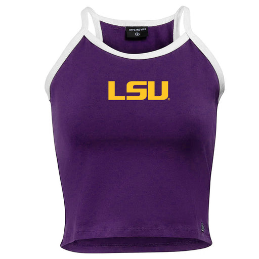 LSU Tigers Hype & Vice Retro Crop Top Tank - Purple