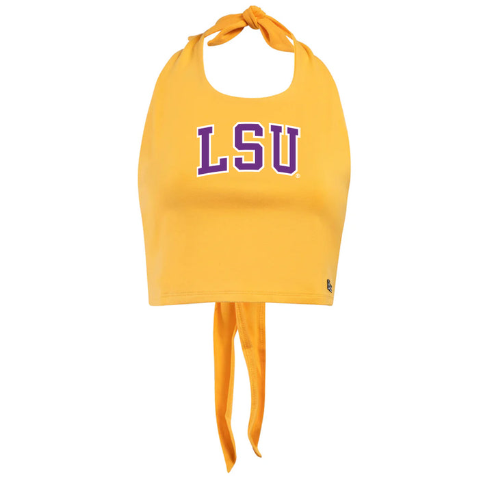 LSU Tigers Hype & Vice Tailgate Halter Crop Top - Gold