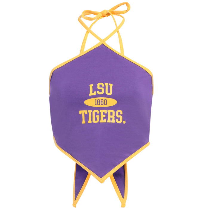 LSU Tigers Hype & Vice Y2K Halter Crop Top - Purple