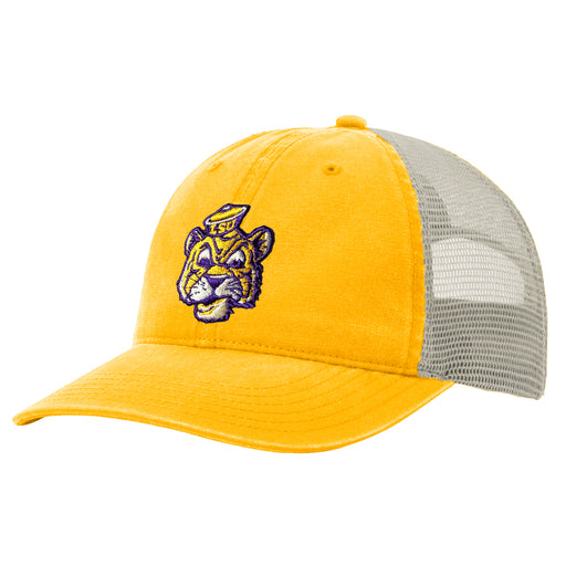 LSU Tigers Image One Beanie Mike Mesh Trucker Hat - Gold