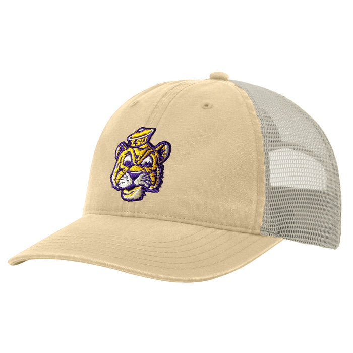 LSU Tigers Image One Beanie Mike Mesh Trucker Hat - Khaki