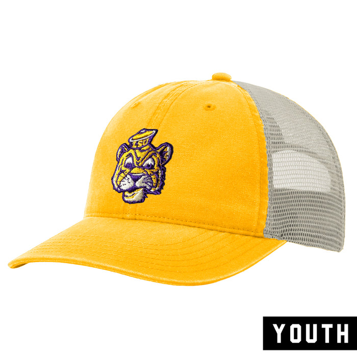 LSU Tigers Image One Beanie Mike Youth Mesh Trucker Hat - Gold