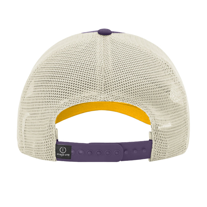 LSU Tigers Image Interlock Vault Two-Tone Mesh Trucker Hat - Purple / Gold