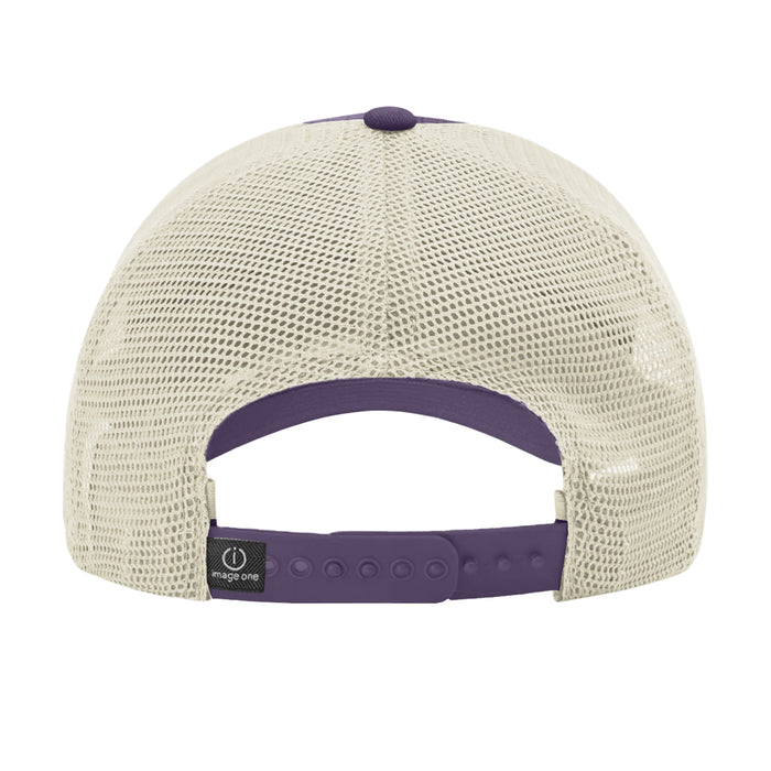 LSU Tigers Image One Round Vault Youth Mesh Trucker Hat - Purple