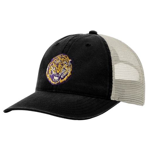 LSU Tigers Image One Round Vault Mesh Trucker Hat - Black