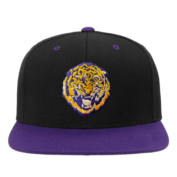 LSU Tigers Image One Round Vault Two-Tone Snapback Hat - Black / Purple