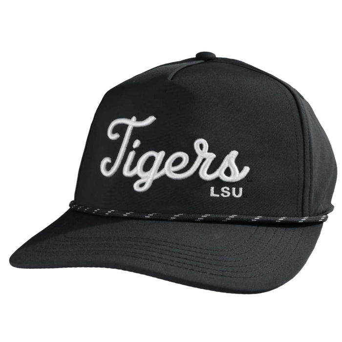 LSU Tigers Legacy Script Performance Caddy Rope Hat - Black