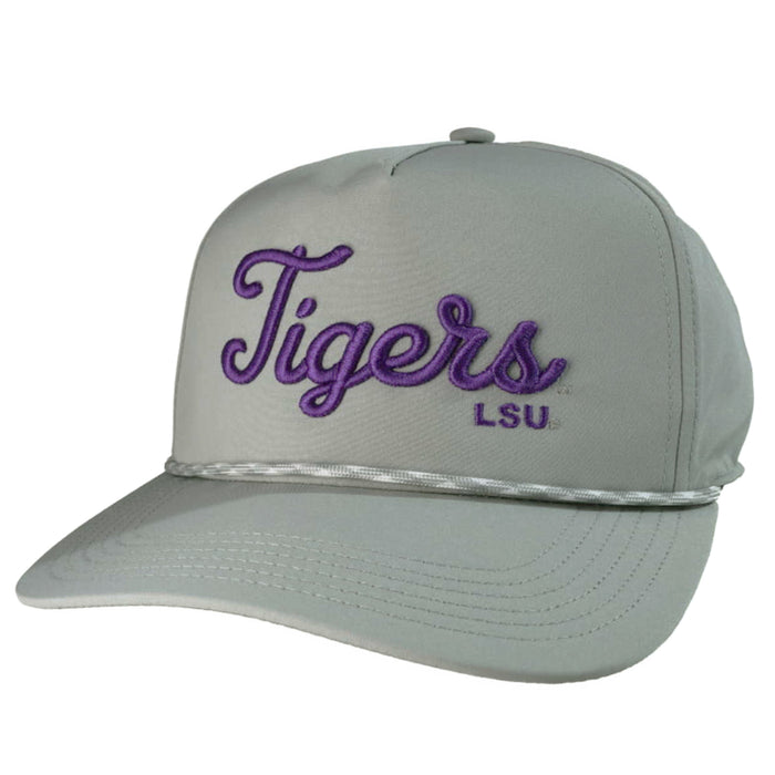 LSU Tigers Legacy Script Performance Caddy Rope Hat - Grey