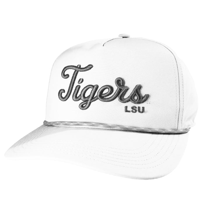 LSU Tigers Legacy Script Performance Caddy Rope Hat - White