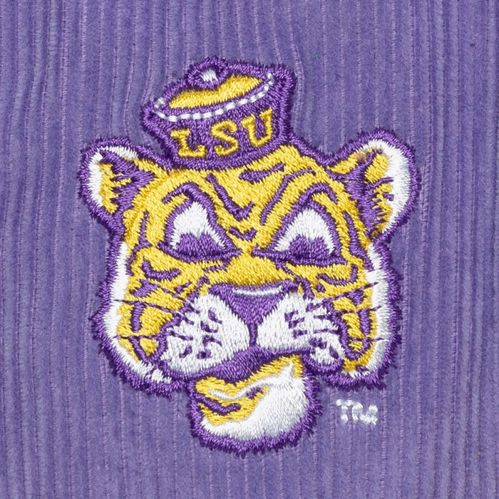 LSU Tigers Mitchell & Ness Vault Interlock Sueduroy Two-Tone Snapback Hat - Purple / Gold