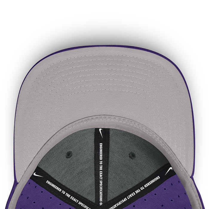 LSU Tigers Nike Authentic On-Field Team Issue Baseball Interlock Performance True Fitted Hat - Purple