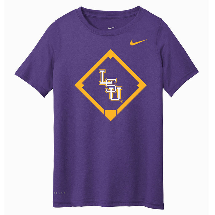 LSU Tigers Nike Legend Dri-Fit Baseball Icon Youth T-Shirt - Orchid