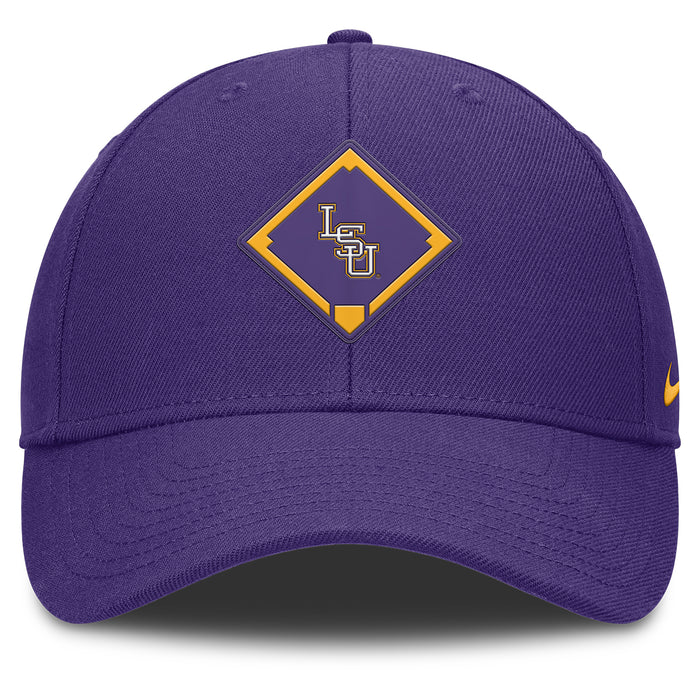 LSU Tigers Nike Baseball Interlock Diamond Dri-Fit Club Adjustable Structured Hat - Purple