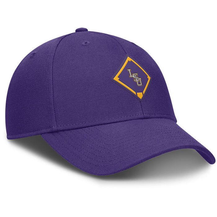 LSU Tigers Nike Baseball Interlock Diamond Dri-Fit Club Adjustable Structured Hat - Purple