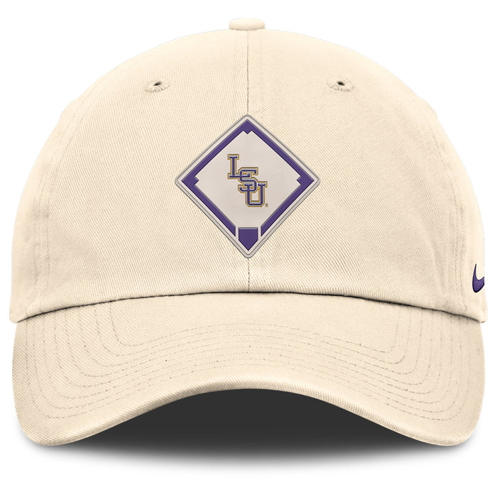 LSU Tigers Nike Baseball Interlock Diamond Club Adjustable Hat - Natural