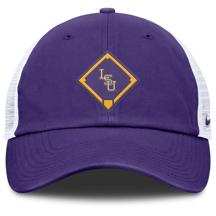 LSU Tigers Nike Baseball Interlock Diamond Club Trucker Adjustable Hat - Purple