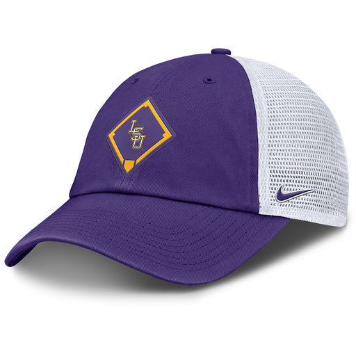 LSU Tigers Nike Baseball Interlock Diamond Club Trucker Adjustable Hat - Purple