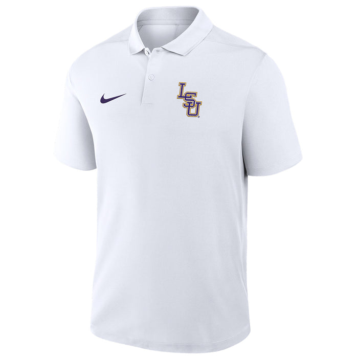 LSU Tigers Nike Baseball Interlock Victory Performance Polo - White