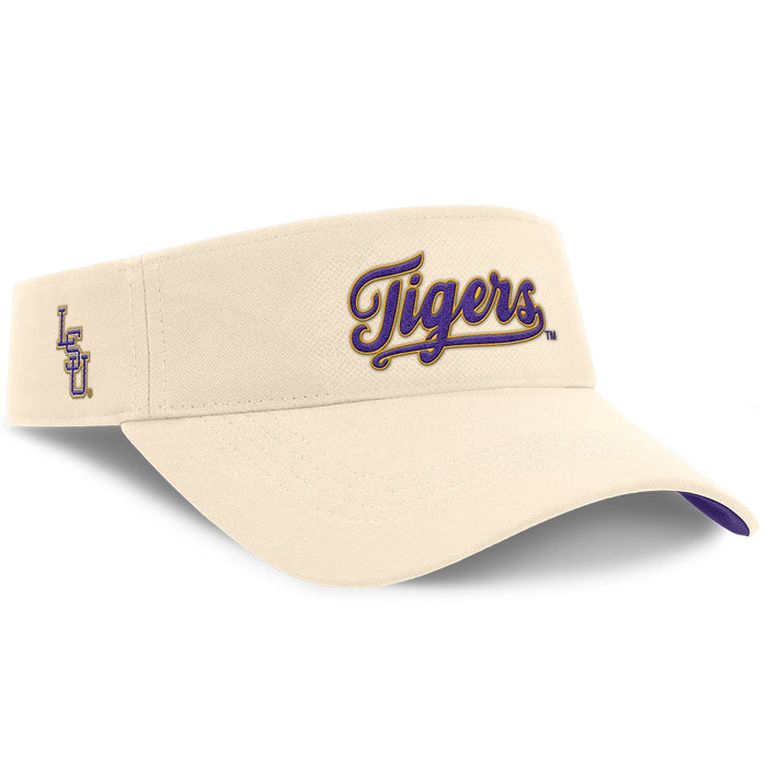 LSU Tigers Nike Baseball Script Ace Dri-Fit Performance Adjustable Visor - Natural