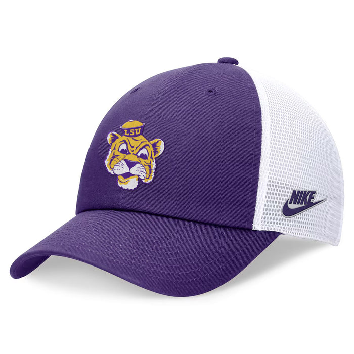 LSU Tigers Nike Beanie Mike Adjustable Mesh Trucker Club Hat - Purple / White