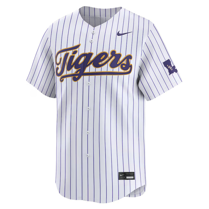 LSU Tigers Nike Full-Button Performance Replica Double-knit Mesh Baseball Jersey - Pinstripe