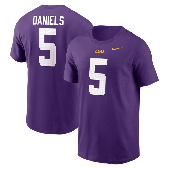 LSU Tigers Nike Jayden Daniels #5 Football Jersey Player T-Shirt - Purple