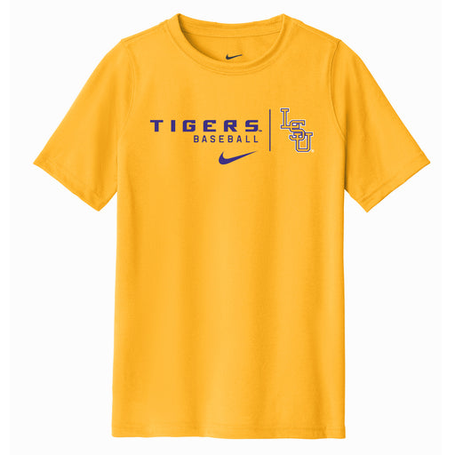 LSU Tigers Nike Legend Dri-Fit Baseball Locker Room Youth T-Shirt - Gold