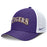 LSU Tigers Nike On-Field Baseball Coaches Tigers Arch Rise Trucker Hat - Purple