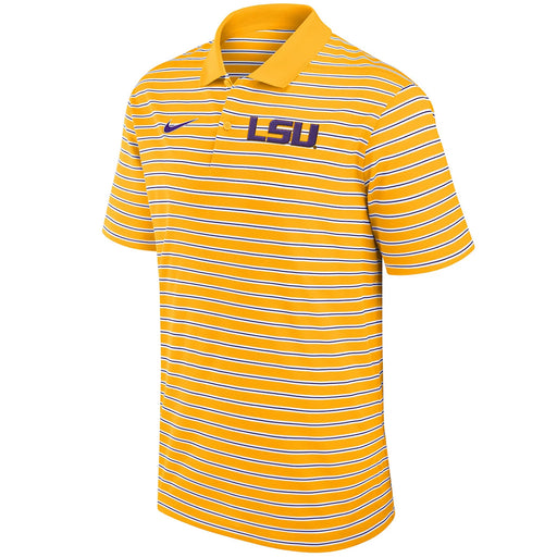 LSU Tigers Nike Primary Primetime Victory Stripe Pique Polo - Gold