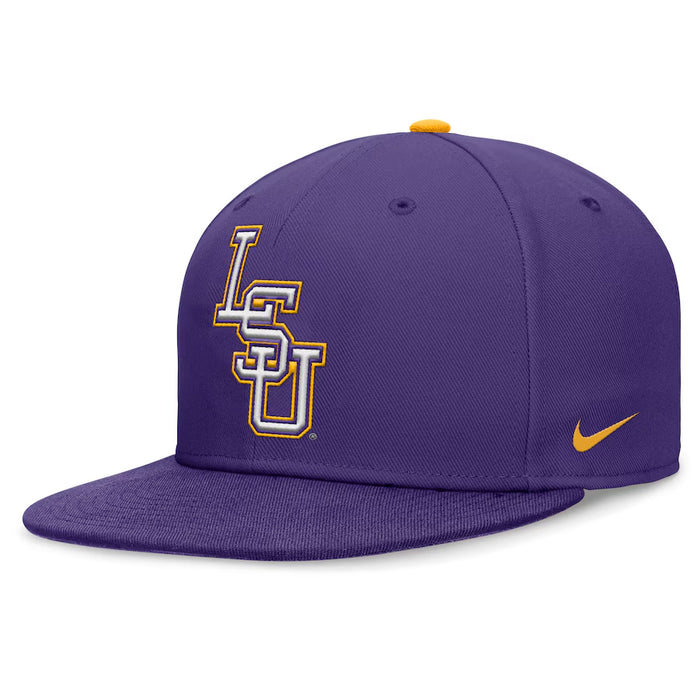 LSU Tigers Nike Pro Baseball Interlock Adjustable Snapback Hat - Purple