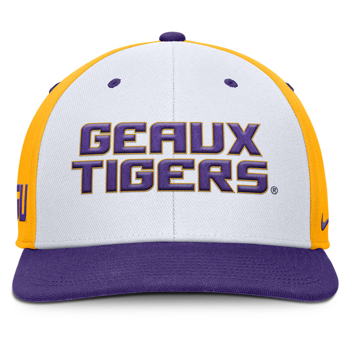 LSU Tigers Nike Pro Geaux Tigers Adjustable Snapback Hat - Purple / White / Gold