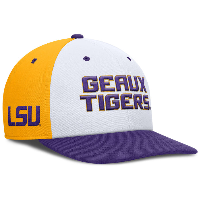 LSU Tigers Nike Pro Geaux Tigers Adjustable Snapback Hat - Purple / White / Gold