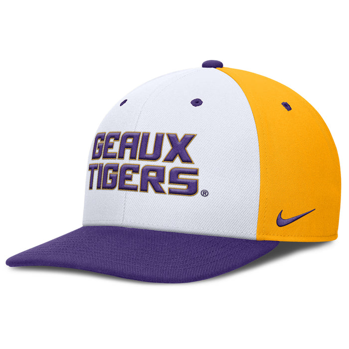 LSU Tigers Nike Pro Geaux Tigers Adjustable Snapback Hat - Purple / White / Gold