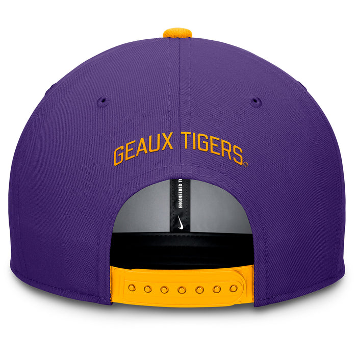 LSU Tigers Nike Pro Primary Two Tone Flatbill Snapback Hat - Purple / Gold