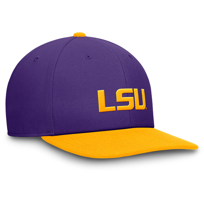 LSU Tigers Nike Pro Primary Two Tone Flatbill Snapback Hat - Purple / Gold