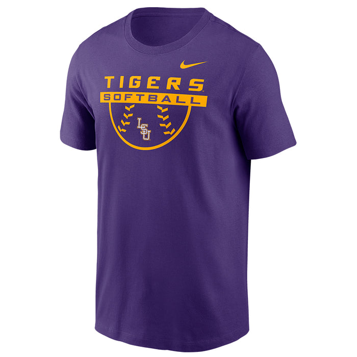 LSU Tigers Nike Softball Bar Cotton Short Sleeve T-Shirt - Purple