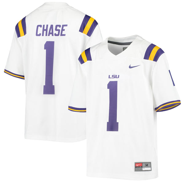 LSU Tigers Nike #1 Ja'Marr Chase Youth Replica Football Jersey – White -  ShopperBoard