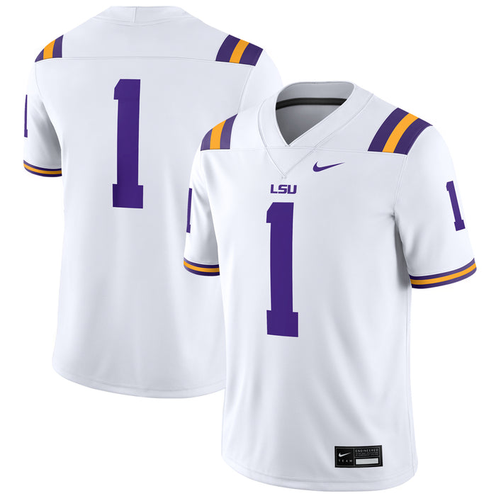 LSU Tigers Nike #1 Team Replica Football Jersey – White