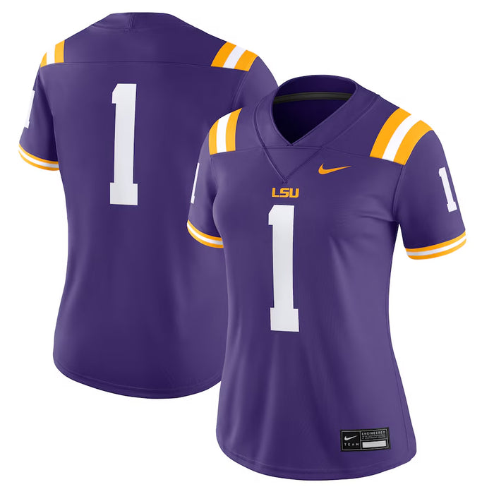 LSU Tigers Nike #1 Women's Team Replica Football Jersey – Purple