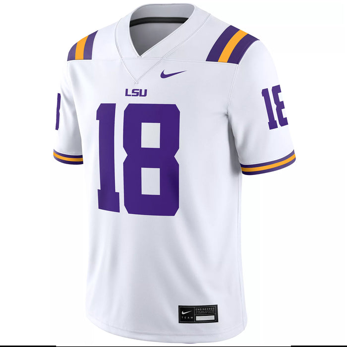 LSU Tigers Nike #18 Team Replica Football Jersey – White