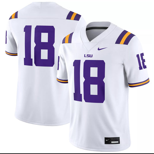 LSU Tigers Nike #18 Team Replica Football Jersey – White