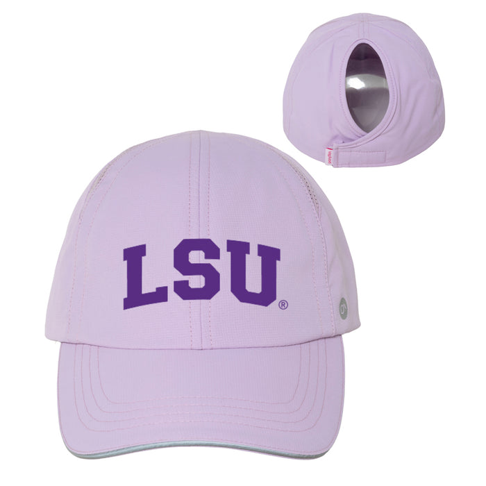 Ponyflo LSU Tigers Arch Feather-Light Women's Performance Ponytail Hat - Lavender