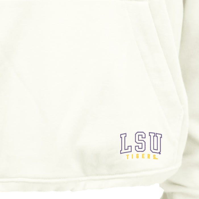 LSU Tigers Summit Women's Leslie Vintage Terry 1/4 Zip Sweatshirt - Cream