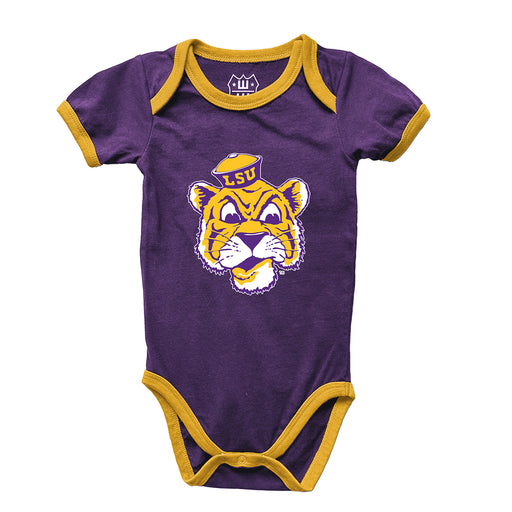 LSU Tigers Wes & Willy Beanie Mike Ringer Hopper Infant Bodysuite Onesie - Purple