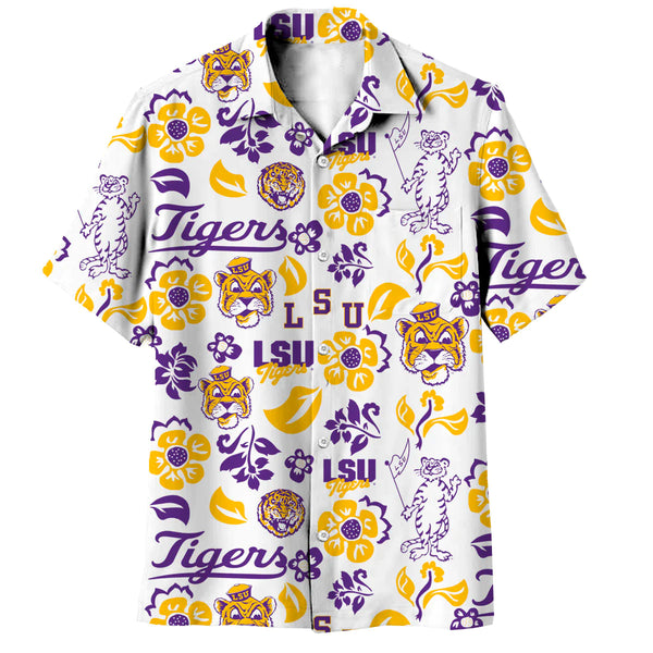 LSU Tigers Mitchell & Ness Throwback On The Clock Mesh Button