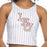 LSU Tigers ZooZatZ Women's Baseball Pinstripe 1st Down Athletic Crop Tank - White