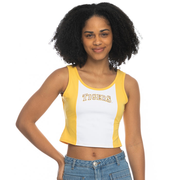 LSU Tigers ZooZatZ Women's Baseball Tigers Arch Crop Tank - Gold