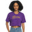 LSU Tigers ZooZatZ Women's Tigers Script Puff Ink Boxy Crop T-Shirt - Purple