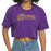 LSU Tigers ZooZatZ Women's Tigers Script Puff Ink Boxy Crop T-Shirt - Purple